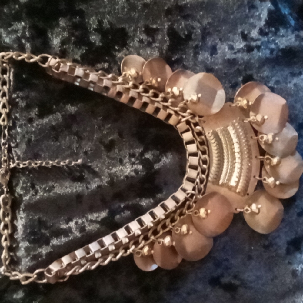 Vintage collar Choker statement necklace.layered chunky chain . With style
